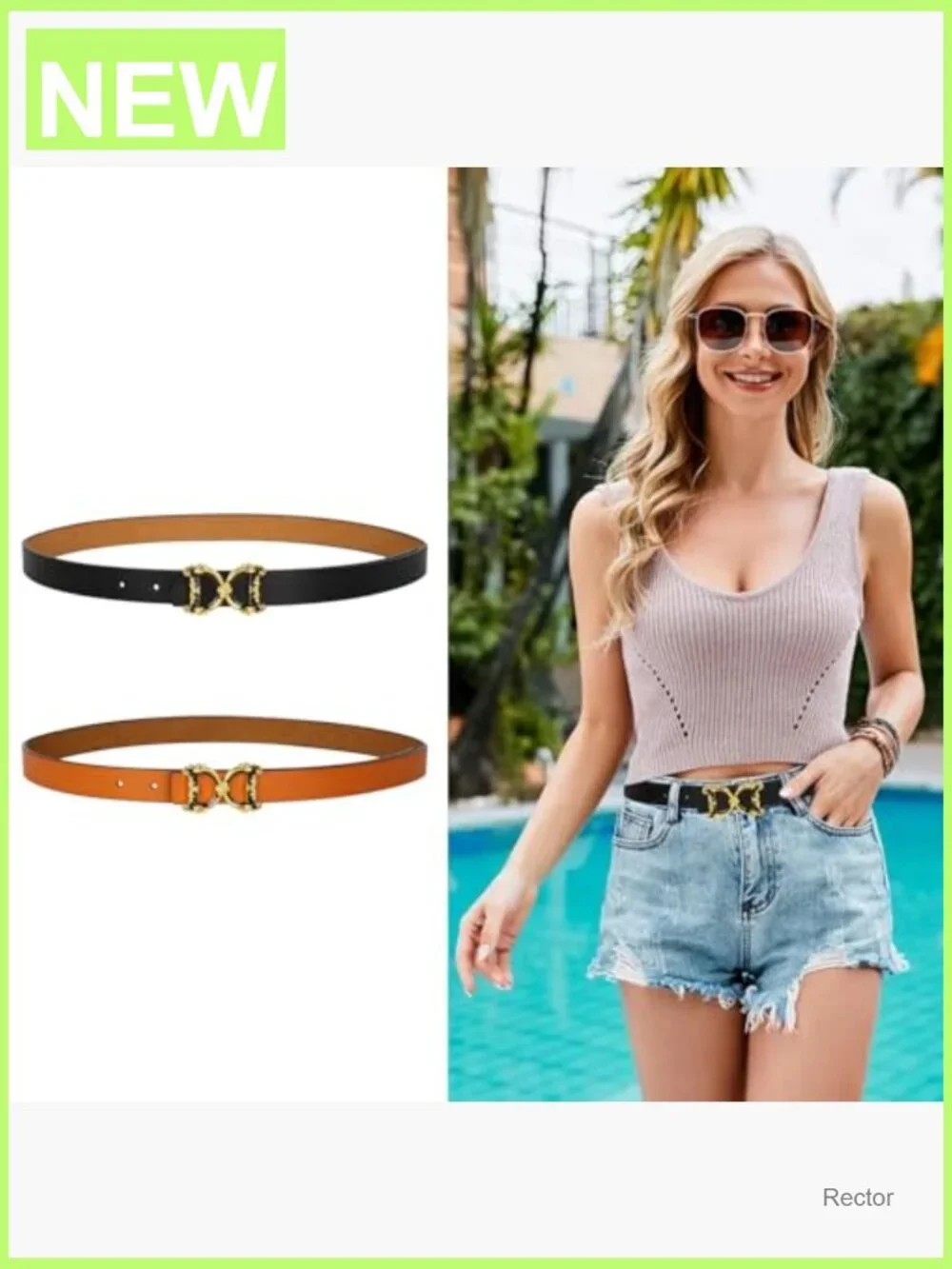 Women's Classic PU Leather Belt with Metal Buckle